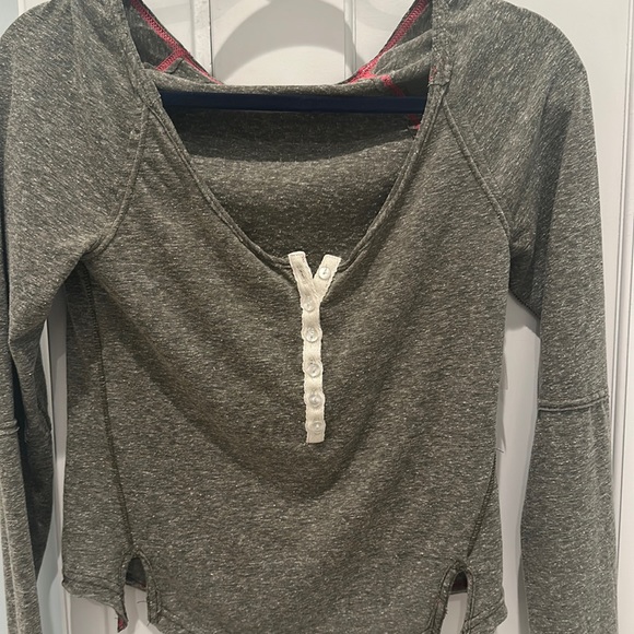 Gray and white free people henley - Picture 1 of 1